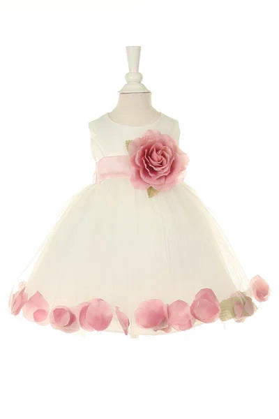 Little baby girl floral skirt with flouncy sash and soft lining