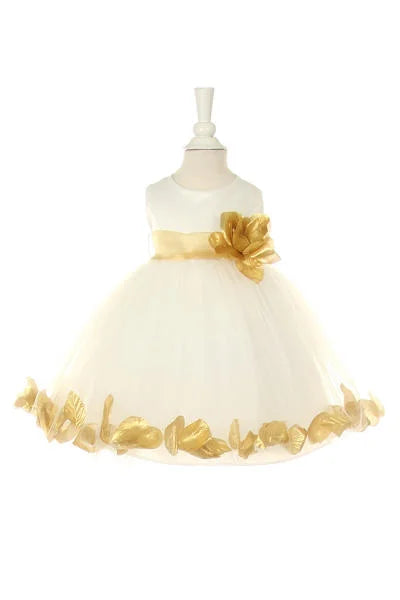 Little baby girl floral skirt with flouncy sash and soft lining