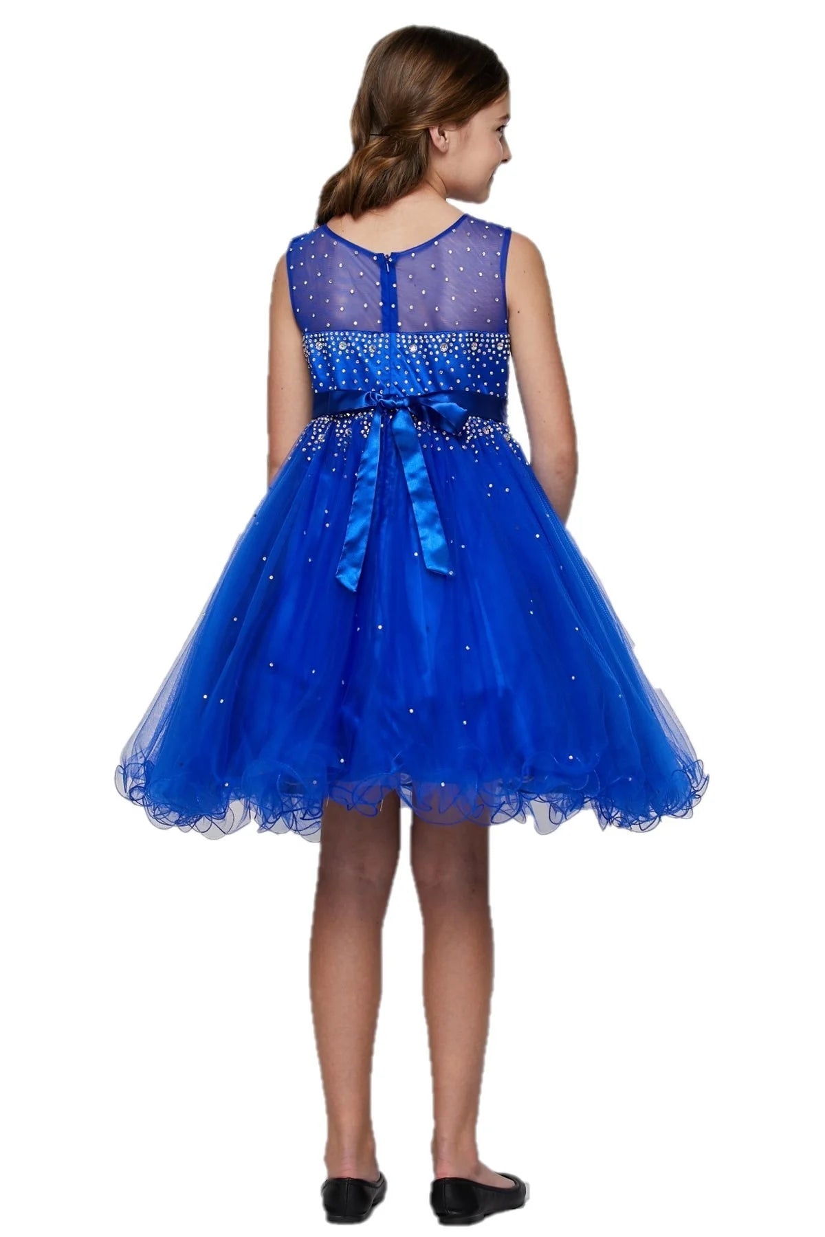 Girl sparkling dress with shinny rhinestone and party tulle dress