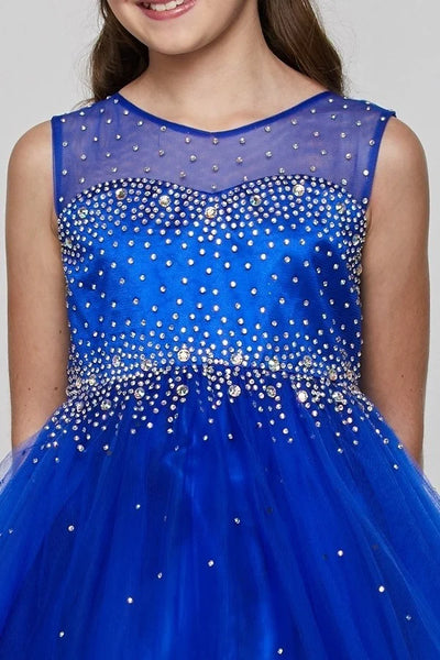 Girl sparkling dress with shinny rhinestone and party tulle dress