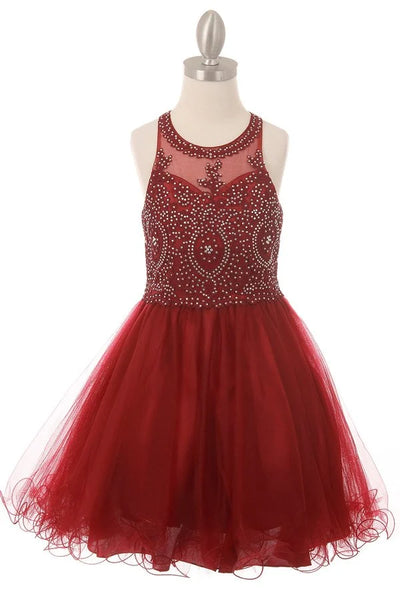 Girl cute short tulle dress with colorful wired A line tulle dress skirt