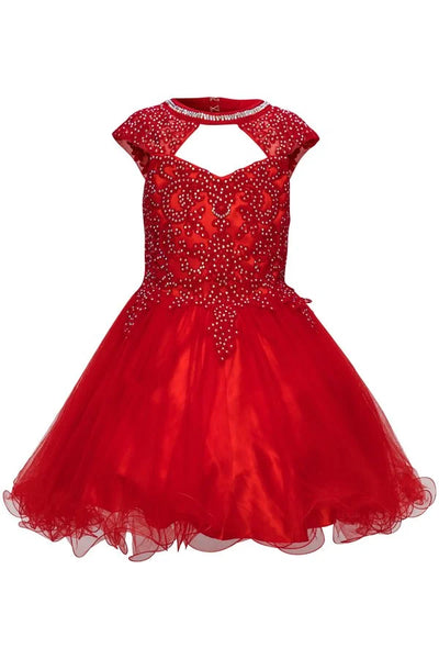 Girl halter sweetheart neckline lace tulle short dress