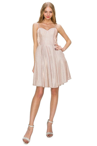 FINAL SALE: women cocktail dress sleeveless with sweetheart neckline with dual straps and lace up back