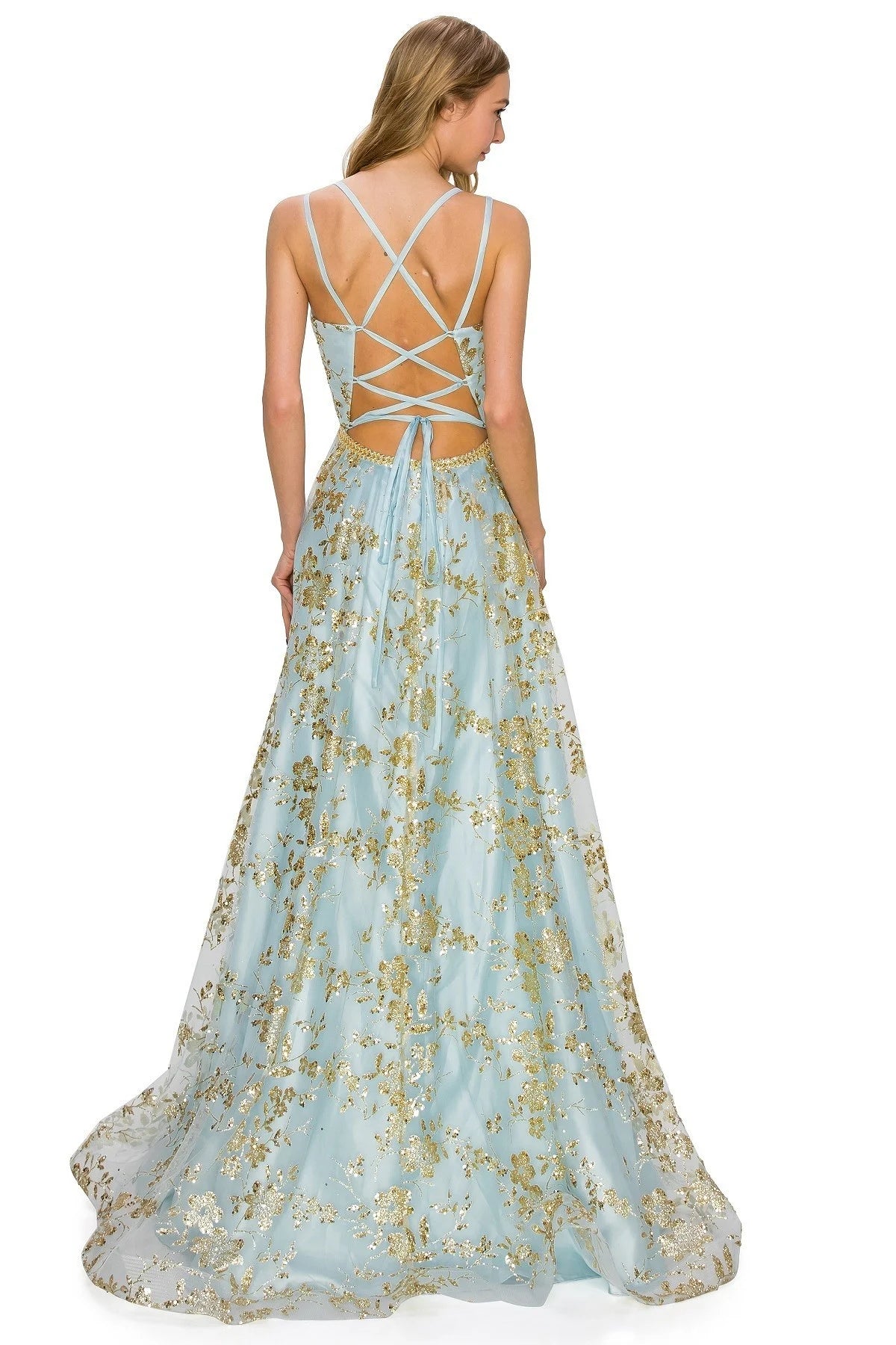 FINAL SALE: women evening dress with junior open back spaghetti glitter with sequin beaded waist