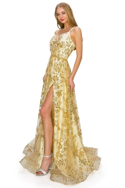 FINAL SALE: women evening dress with junior open back spaghetti glitter with sequin beaded waist