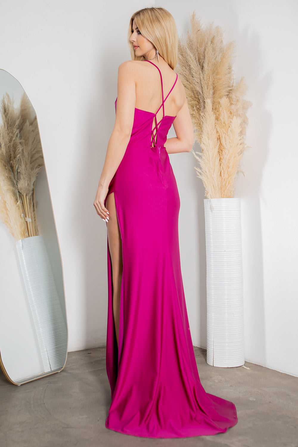 Prom and Evening dress with Corset with an adjustable back and stretchable gown