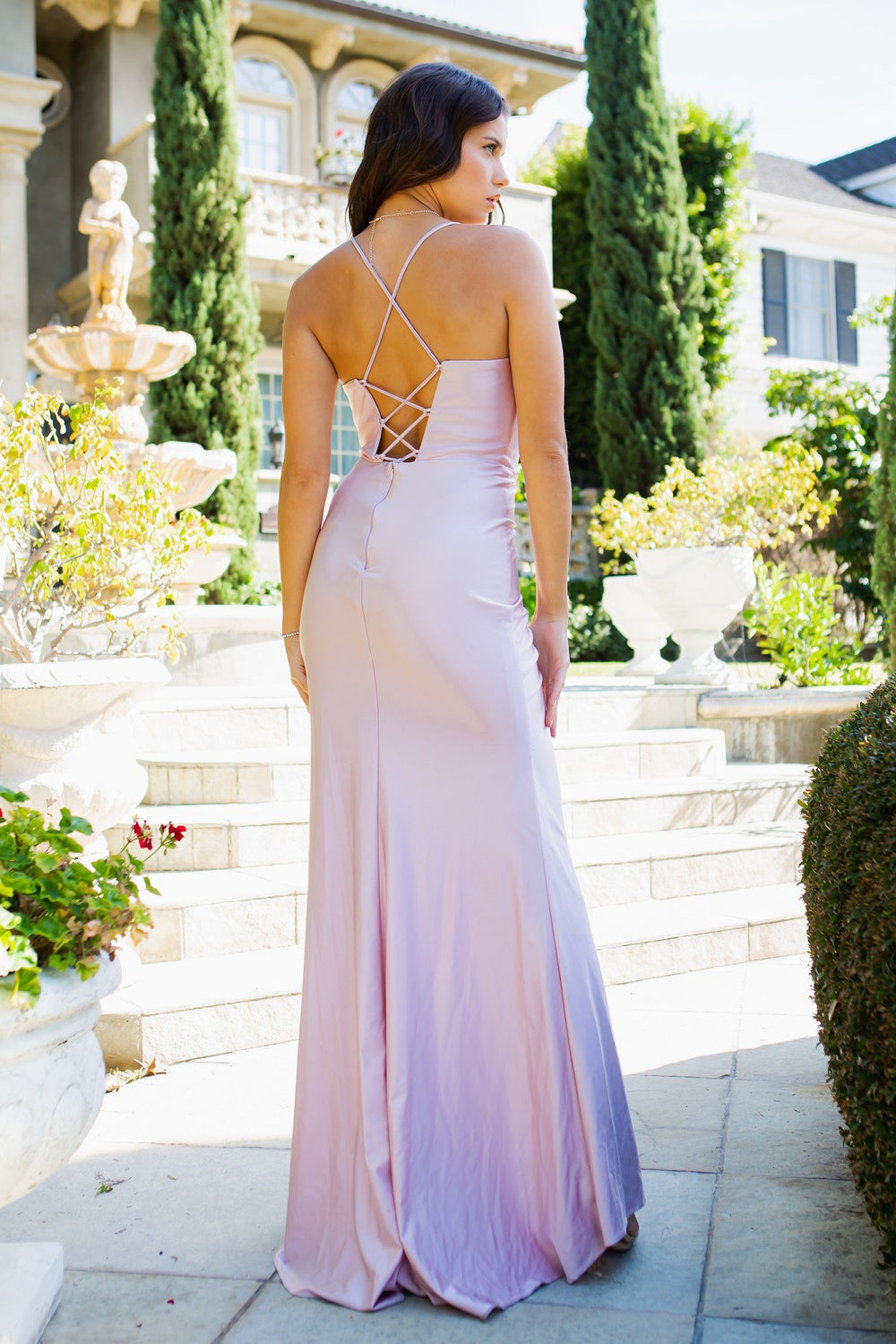 Prom and Evening dress with Corset with an adjustable back and stretchable gown