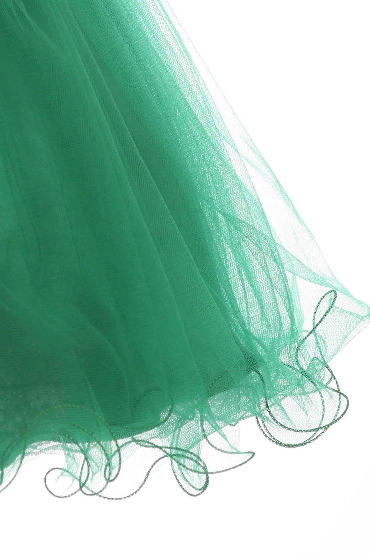 Girl short tulle dress with beaded and colorful wired A line tulle skirt