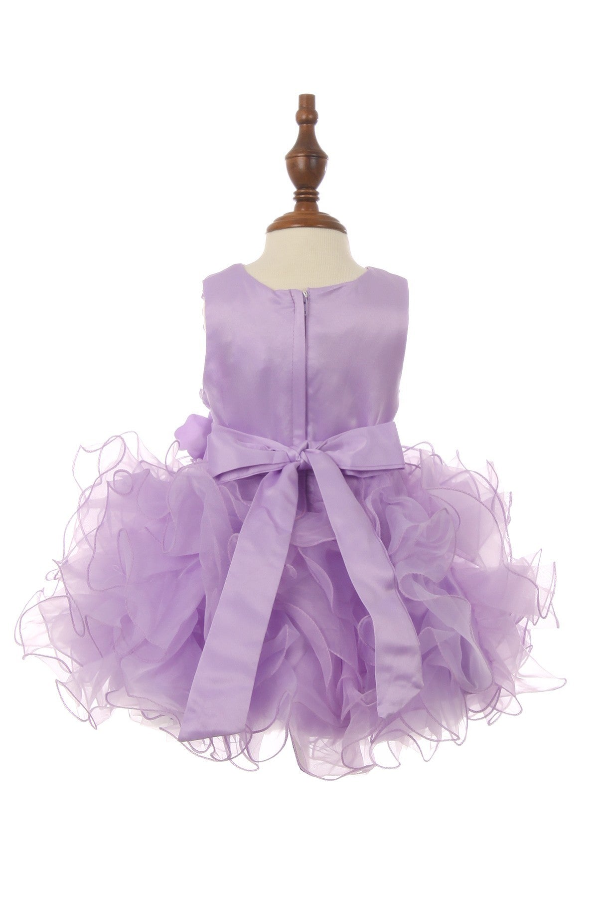 Little girl baby cute lace sequin top with ruffle tulle skirt dress accented with big flower