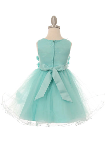 Girl flower tulle dress with 3d flowers