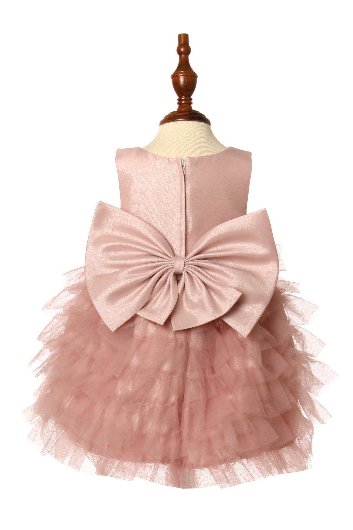 Little baby elegant tulle ruffled dress with bow