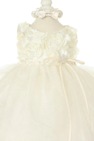 Little girl baby elegant raschel lace sleeveless dress